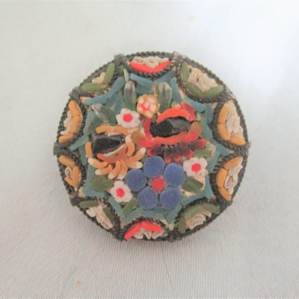 Multicolor Floral Micro Mosaic Brooch - Women Jewelry Brooches